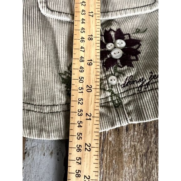 DKNY women's corduroy jacket size M button front, pockets, embroidery - Picture 8 of 8